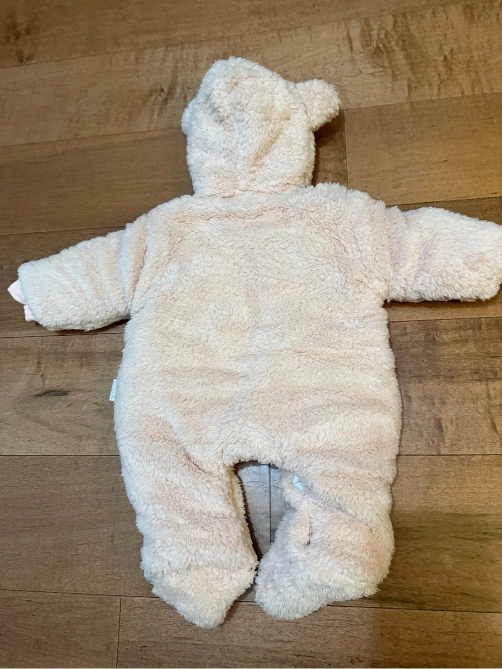 Cozy Plush Baby One-Piece Romper in Light pink with Hood